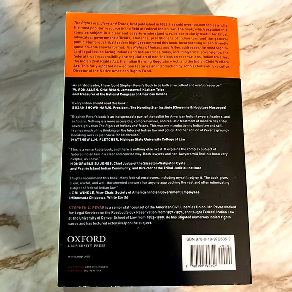 The Rights Of Indians And Tribes by Stephen L. Pevar SC Signed by Author - Picture 2 of 5